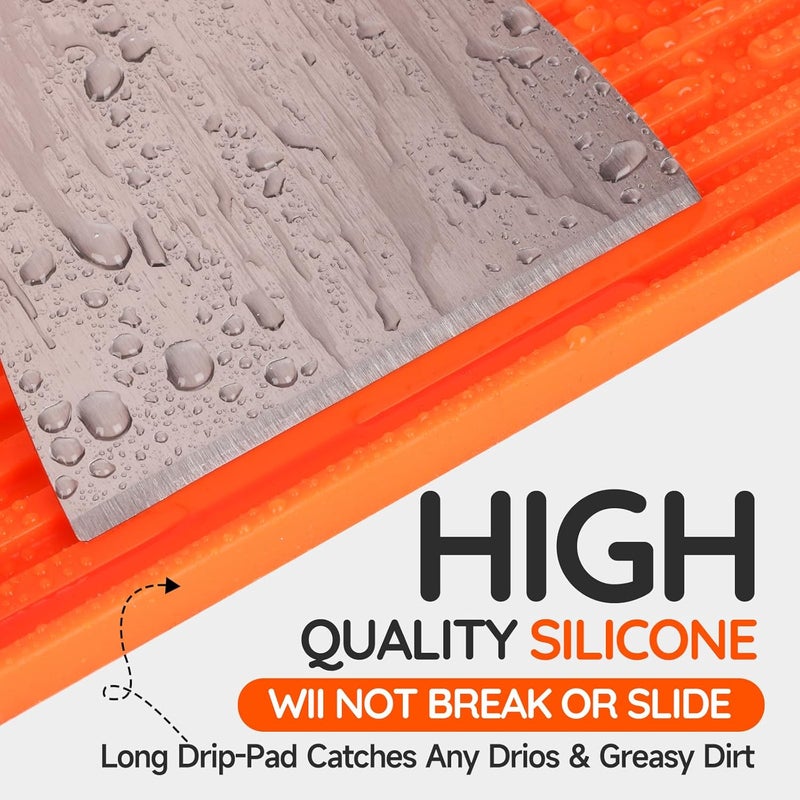 Cfyosnk Silicone Grill Mat Compatible with Blackstone Griddle, Griddle Accessories with Drip Pad, Silicone Spatula Mat for Outdoor Grill, BBQ & Kitchen Counter - Image 3